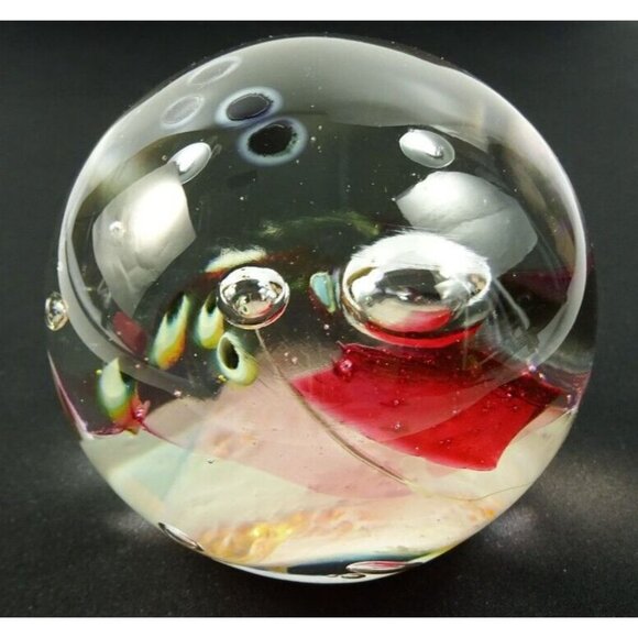 Ione Thorkelsson Signed Art Glass Paperweight 1995 Canadian Studio Abstract - Picture 2 of 16